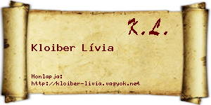 Kloiber Lívia névjegykártya